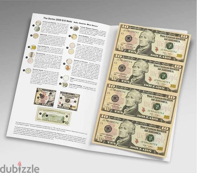 $10: Four-Note Sheet Uncut Currency Fort Worth (TX) 1