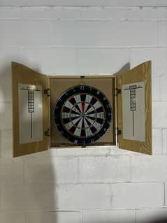 dart board with wood house 0