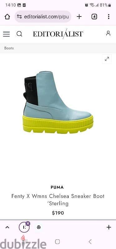 Puma Fenti×Rihanna blue boots 39 Original shelsea sneakers 3