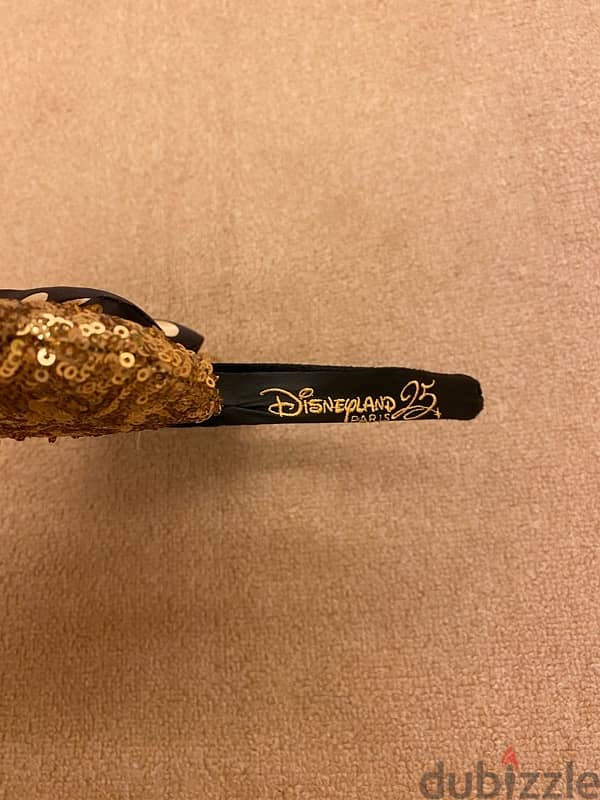 Disney Parks Paris Minnie  Sequin Ears Headband Black & Gold 2