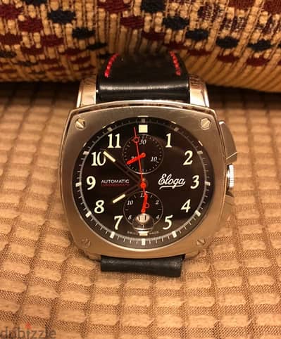 Eloga wintime Swiss watch, limited edition, black on red