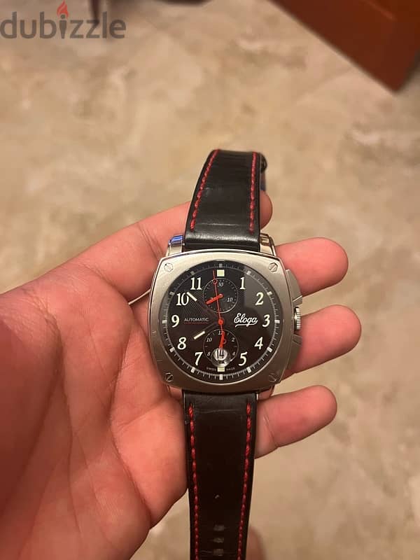 Eloga wintime Swiss watch, limited edition, black on red 3