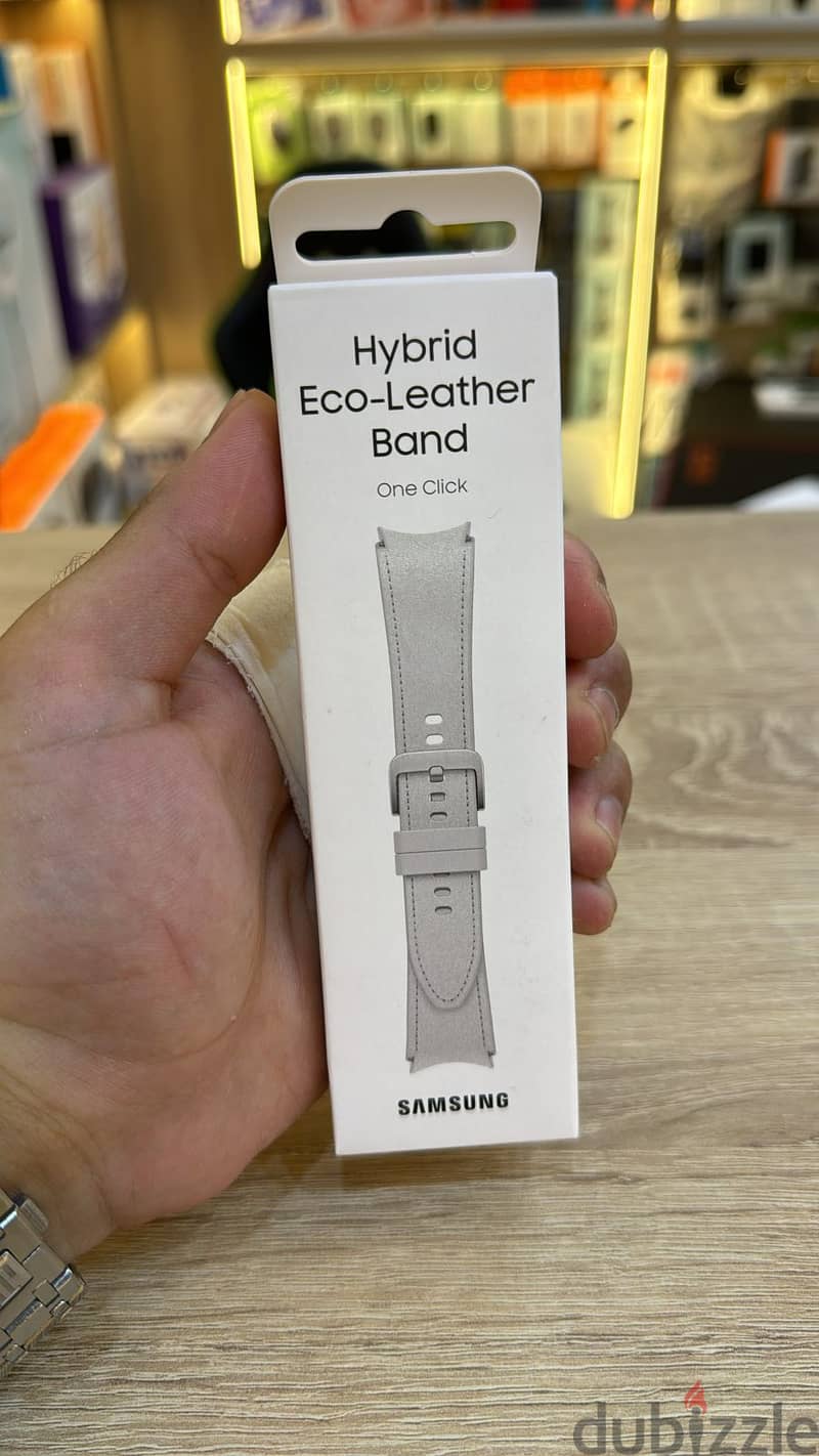 Samsung hybrid Eco-leather band silver exclusive & original offer 0