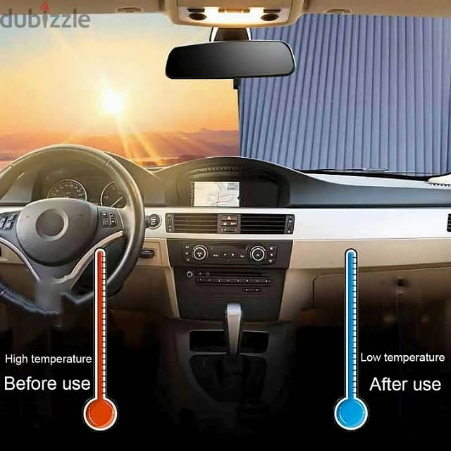 Car Sunshade Curtain for Windshield, Aluminum, 120 x 65cm 2