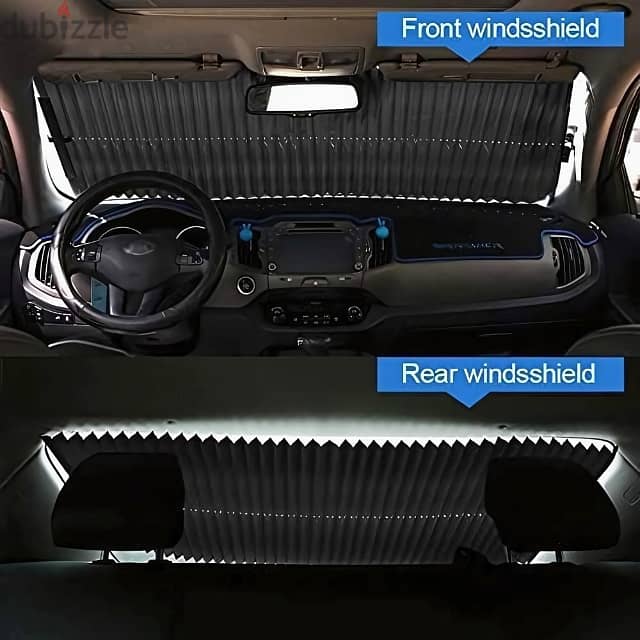 Car Sunshade Curtain for Windshield, Aluminum, 120 x 65cm 3