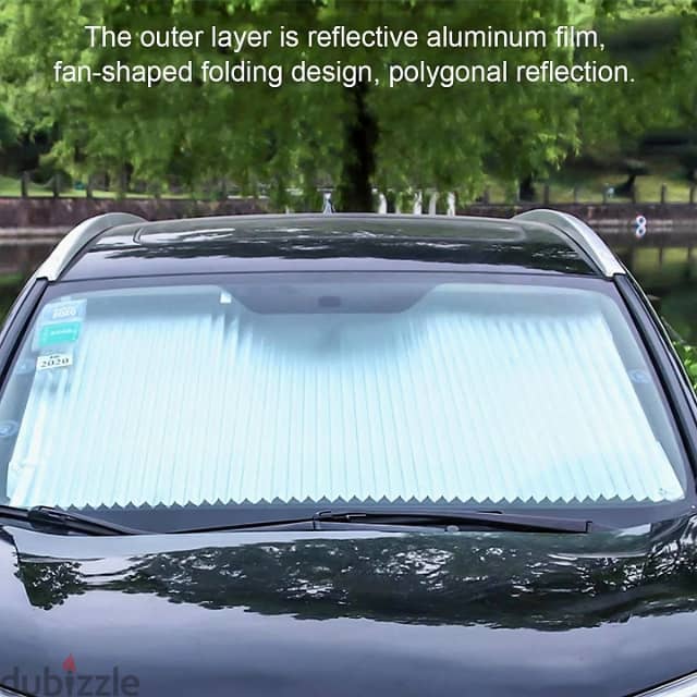 Car Sunshade Curtain for Windshield, Aluminum, 120 x 65cm 5