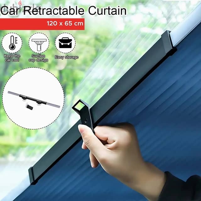 Car Sunshade Curtain for Windshield, Aluminum, 120 x 65cm 7