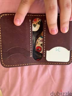 Handmade leather wallet with mexican accentk 0