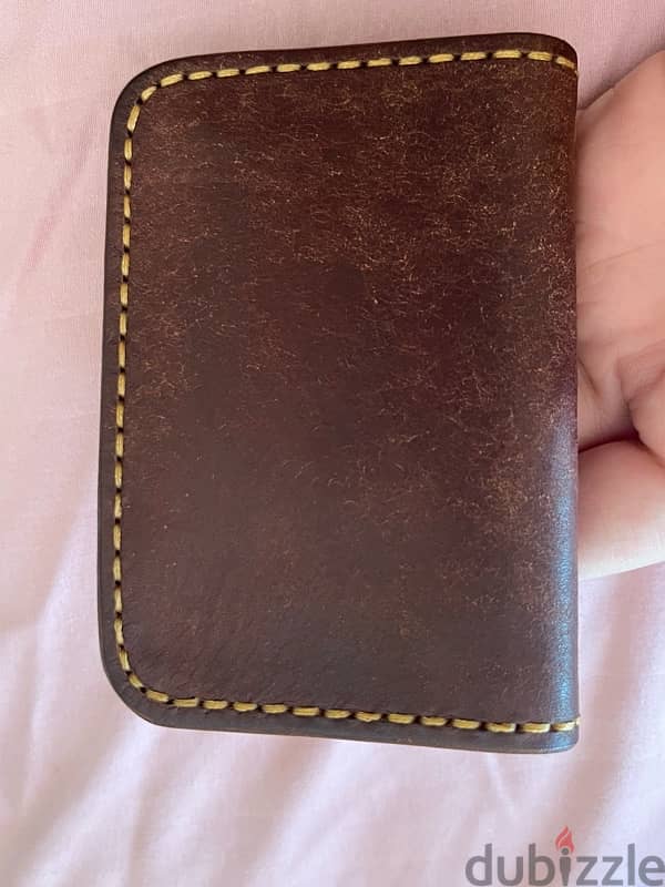 Handmade leather wallet with mexican accentk 1