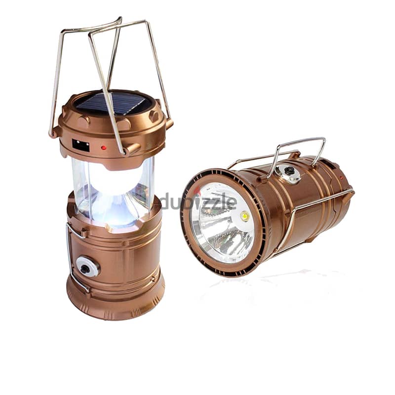 Outdoor Camping Solar Charger LED Lantern Rechargeable USB Flash Light 0