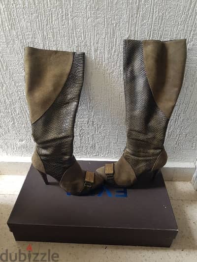 botine zeity daim with croco leather very good condition