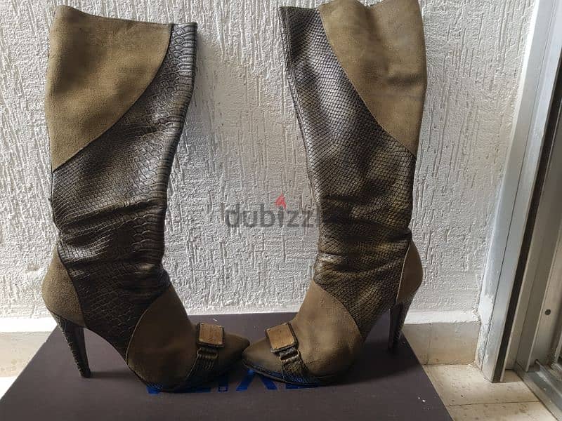 botine zeity daim with croco leather very good condition 1