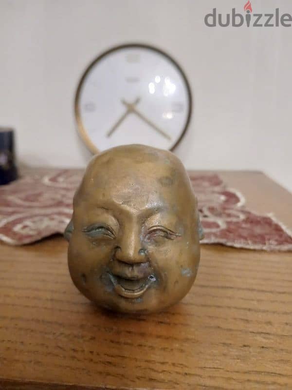 antique bouddha bronze, 4 faces, with signature 3