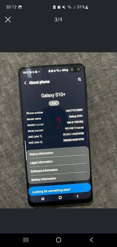 Samsung galaxy s10 plus used like new 0