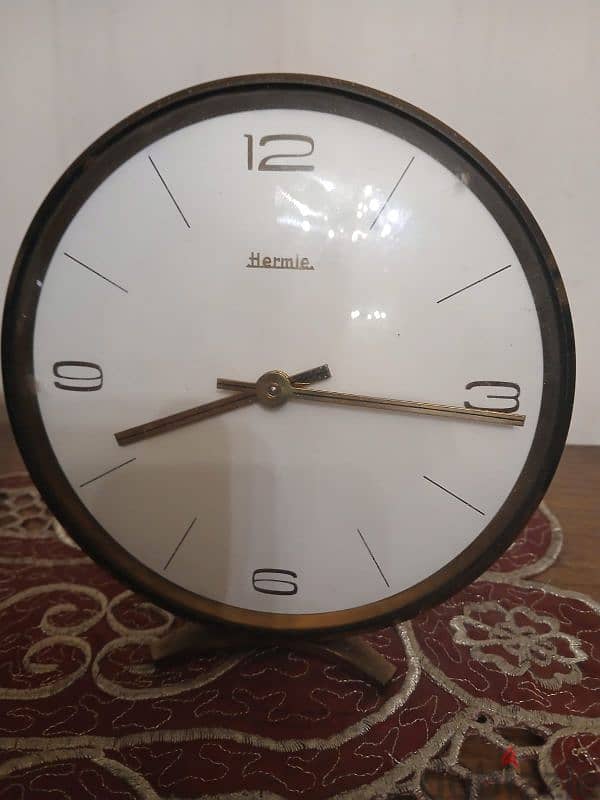 antique german table clock Hermle, made from Bronze 0