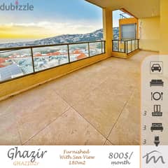 Ghazir | Fully Furnished/Equipped 3 Bedrooms Apartment | 3 Balconies 0