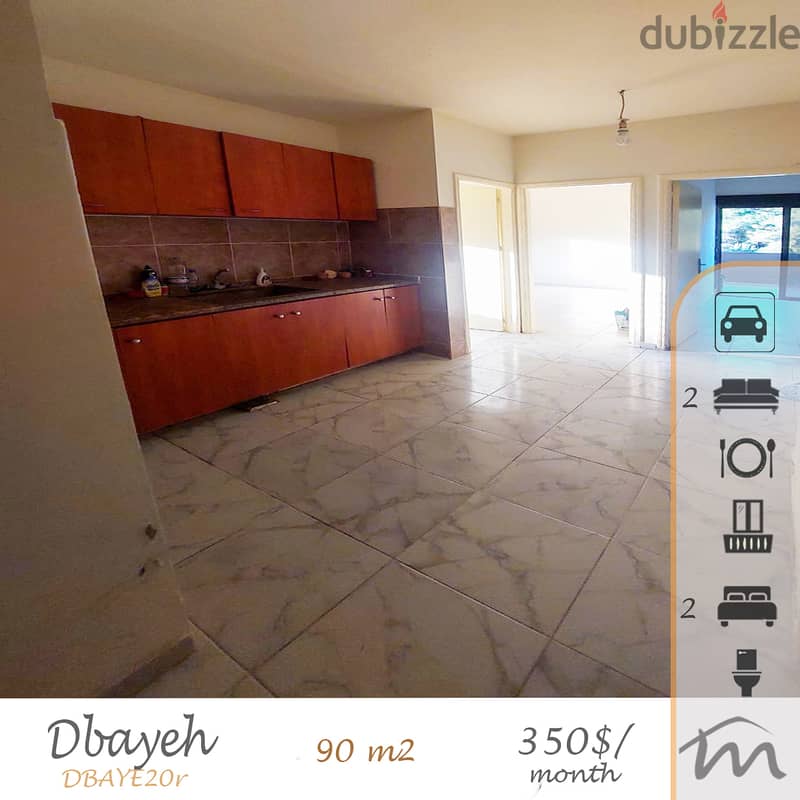 Dbaye | 90m² 2 Bedrooms Apartment | Huge Balcony | Catchy Rental Deal 0