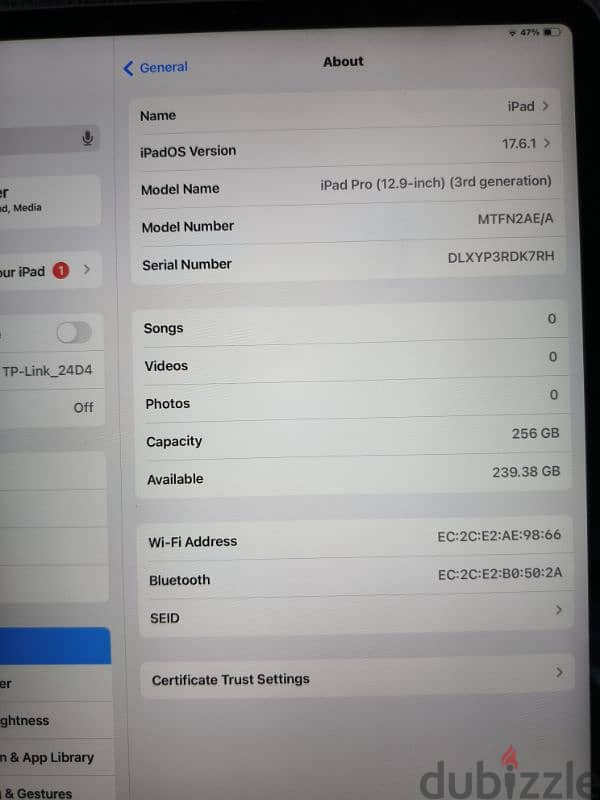 Ipad 12.9 Pro 3rd Gen 256GB Super Clean Battery 98% 6