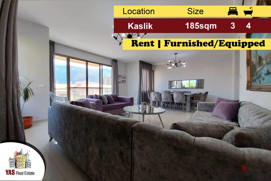 Kaslik 185m2 | Rent | Fully Furnished | Quiet Area | IV | 0