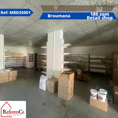 Prime retail shop for rent in Broummana محل تجاري للإيجار في برمانا