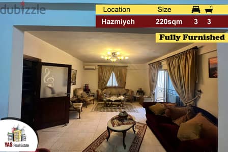 Hazmiyeh 220m2 | Fully Furnished | Prime Location | Well Maintained|PA