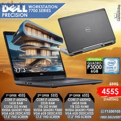 DELL PRECISION 7700 SERIES i7-6820HQ NVIDIA QUADRO P3000 17.3" LAPTOPS 0