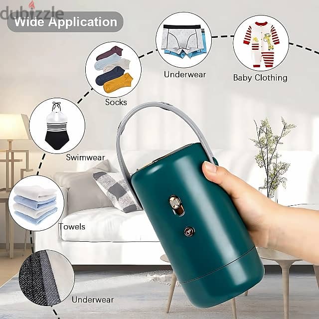 Portable Clothes Dryer for Travel with Shoe-Drying Tube & 2 Speeds 4