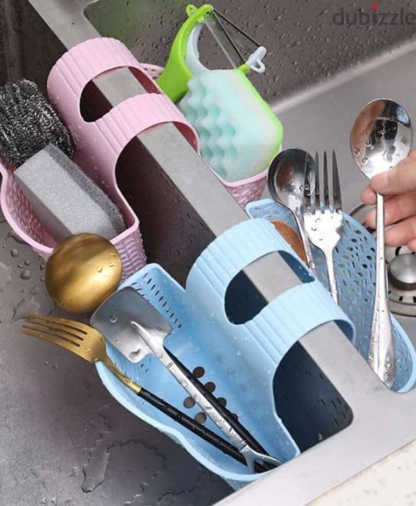 silicone kitchen sink tools storage hanging basket 1