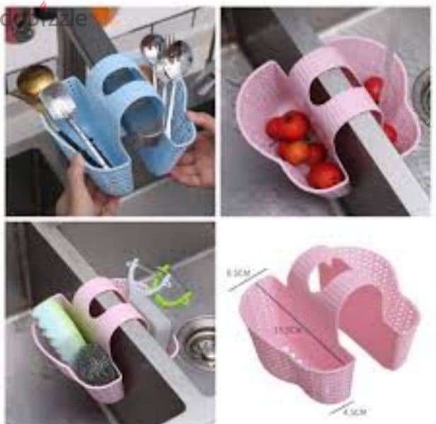 silicone kitchen sink tools storage hanging basket 2