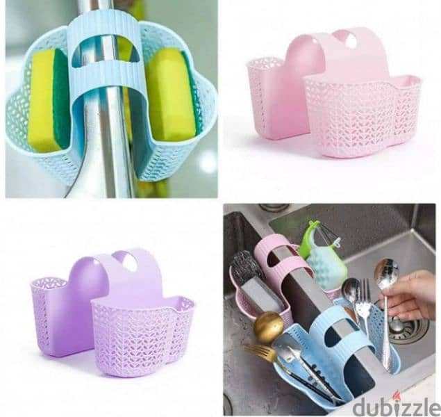 silicone kitchen sink tools storage hanging basket 4