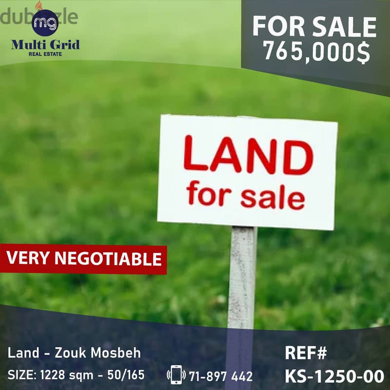 KS1250-00 Land for Sale in Zouk Mosbeh , أرض للبيع في زوق مصبح 0