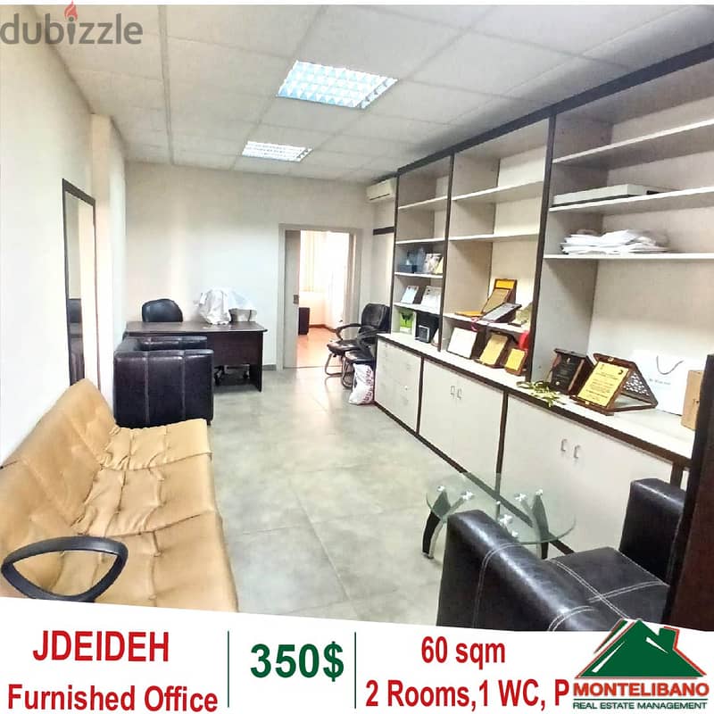 Prime Location 60 sqm Furnished Office for rent in Jdeideh !! 0