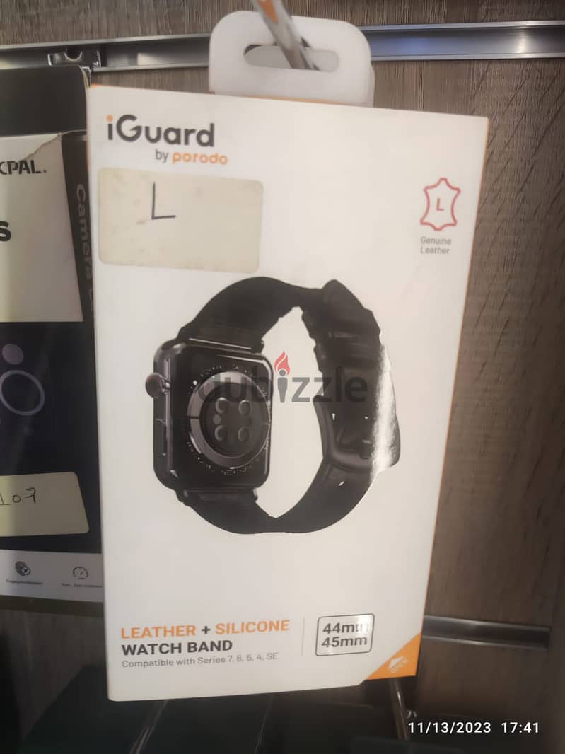 iGuard by porodo leather + silicone  apple watch band 0