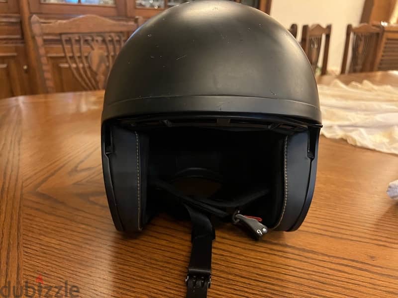 LS2 black helmet with sunglasses 1