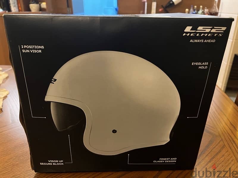 LS2 black helmet with sunglasses 2