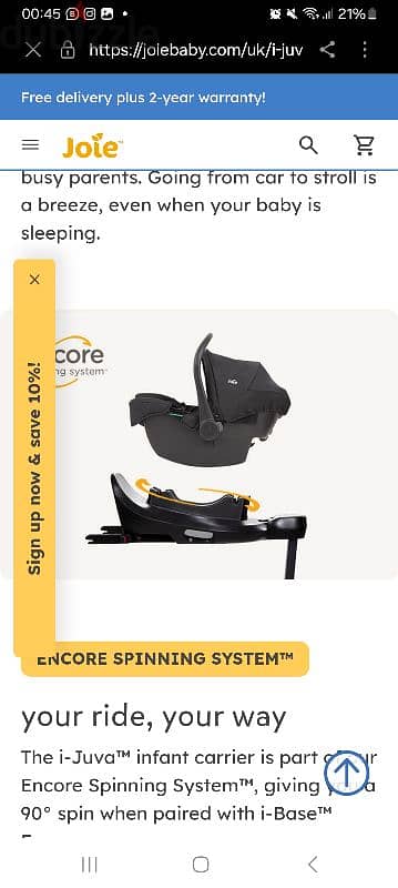 Joie Juva car seat like new with base to fix it 3