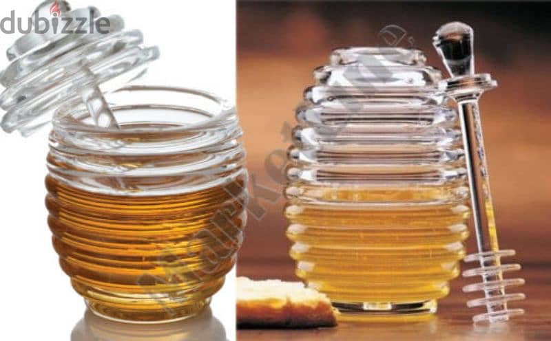 مرطبان عسل مع ملعقة عسل _ Honey jar with honey spoon 0