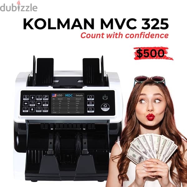 Kolman Pro Money Counters USD EURO LBP عدادة نقود مع كفالة شركة 0