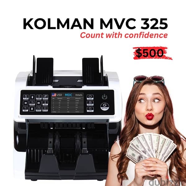 Kolman Professional Money Counter عدادة نقود مع كشف المزور 1