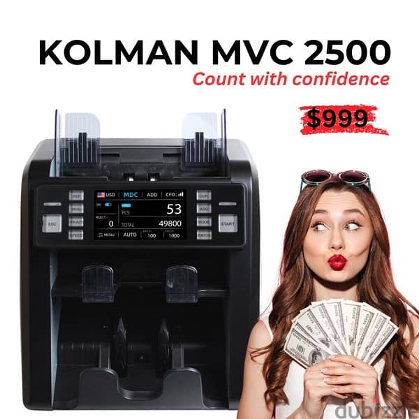 Kolman Pro Money Counters عدادة نقود مع كشف المزور 2