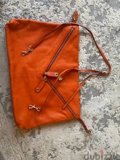 D&G large orange leather clutch 0