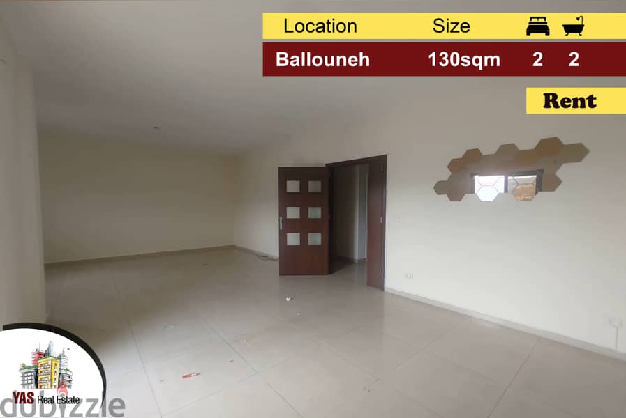 Ballouneh 130m2 | Rent | High End | Prime Location | Catch | KE IV | 0