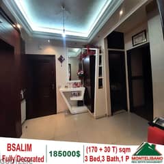 Fully Decorated 170 Sqm Apartment for sale in Bsalim + 30 Sqm Terrace 0