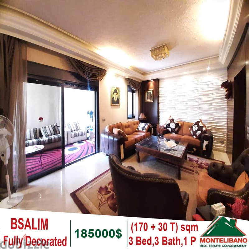 Fully Decorated 170 Sqm Apartment for sale in Bsalim + 30 Sqm Terrace 1