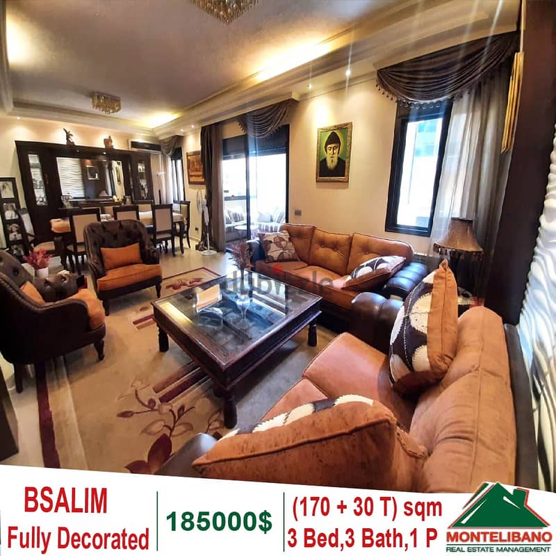 Fully Decorated 170 Sqm Apartment for sale in Bsalim + 30 Sqm Terrace 2