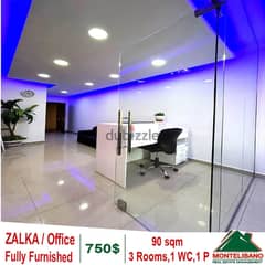 Fully Furnished 90 sqm Office for rent in Zalka!! 0