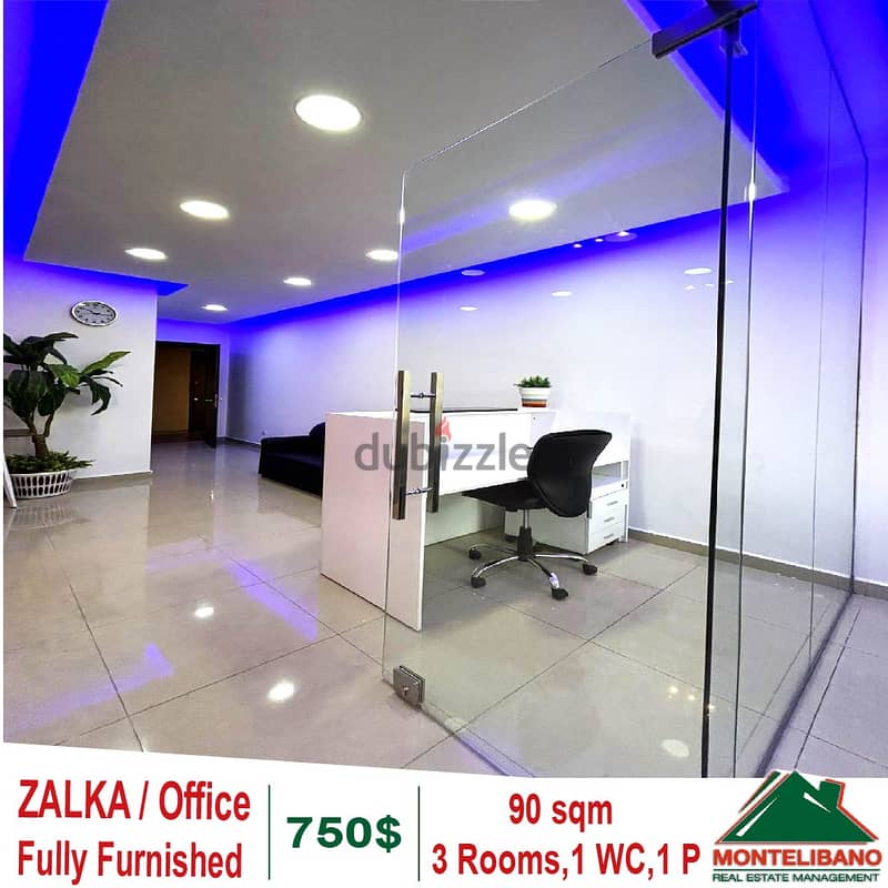 Fully Furnished 90 sqm Office for rent in Zalka!! 0