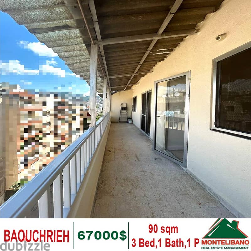 90 Sqm Apartment for sale in Baouchrieh !! 3