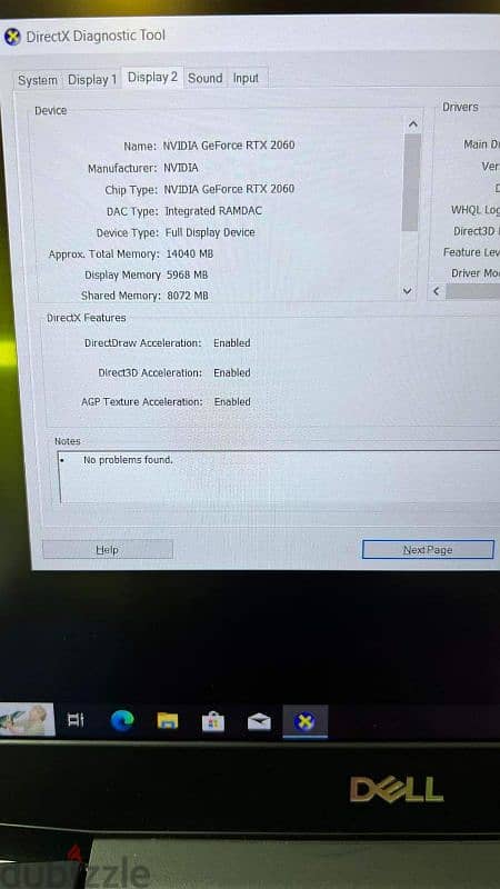 Gaming Dell G5 /cor i7 10th generation /RTX 2060 (6gb) 8