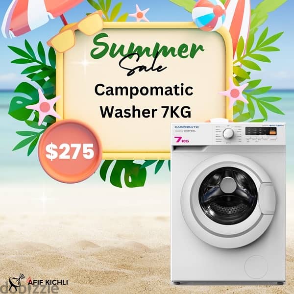 Campomatic 7kg Washing Machine غسالة كامبوماتيك كفالة شركة 0